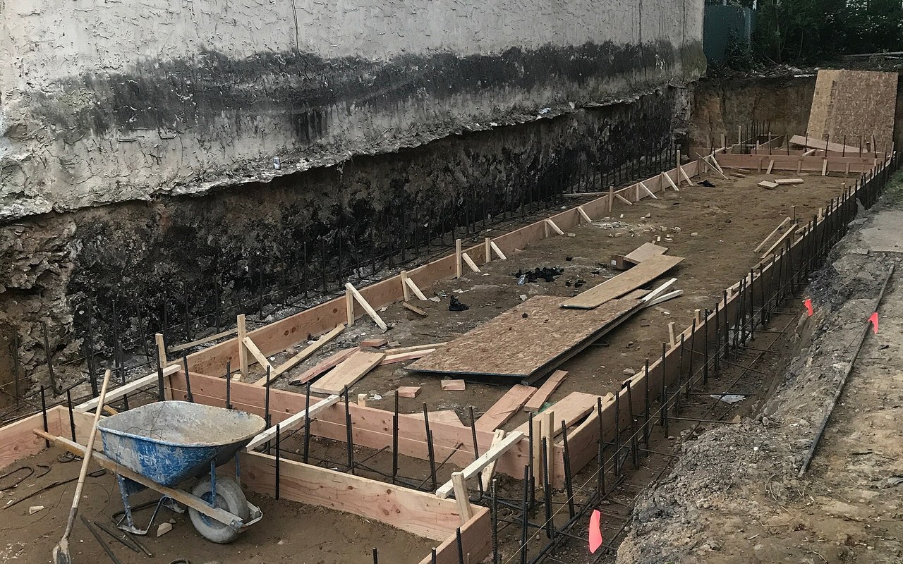 Timber formwork ready for a concrete slab pour